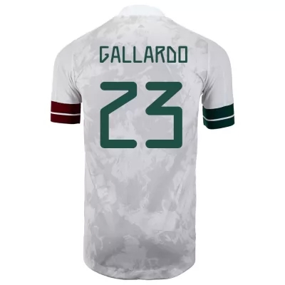 Naisten Meksikon jalkapallomaajoukkue Jesus Gallardo #23 Vieraspaita Valkoinen musta 2021 Lyhythihainen Paita