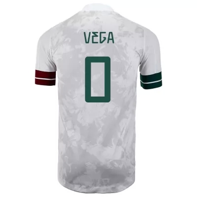 Lapset Meksikon jalkapallomaajoukkue Alexis Vega #0 Vieraspaita Valkoinen musta 2021 Lyhythihainen Paita
