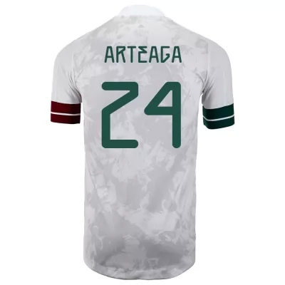 Naisten Meksikon jalkapallomaajoukkue Gerardo Arteaga #24 Vieraspaita Valkoinen musta 2021 Lyhythihainen Paita