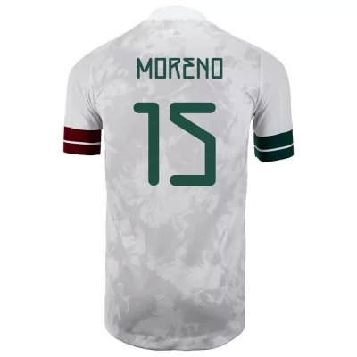 Miesten Meksikon jalkapallomaajoukkue Hector Moreno #15 Vieraspaita Valkoinen musta 2021 Lyhythihainen Paita