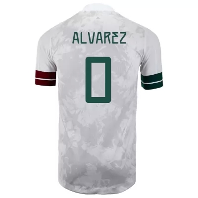 Naisten Meksikon jalkapallomaajoukkue Kevin Alvarez #0 Vieraspaita Valkoinen musta 2021 Lyhythihainen Paita