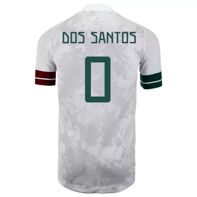 Naisten Meksikon Jalkapallomaajoukkue Jonathan Dos Santos #0 Vieraspaita Valkoinen Musta 2021 Lyhythihainen Paita