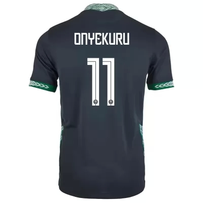 Miesten Nigerian jalkapallomaajoukkue Henry Onyekuru #11 Vieraspaita Musta 2021 Lyhythihainen Paita