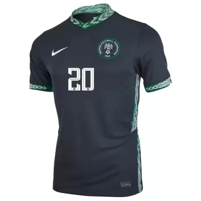 Lapset Nigerian Jalkapallomaajoukkue Chidozie Awaziem #20 Vieraspaita Musta 2021 Lyhythihainen Paita