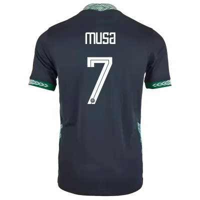 Naisten Nigerian jalkapallomaajoukkue Ahmed Musa #7 Vieraspaita Musta 2021 Lyhythihainen Paita