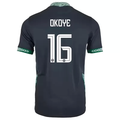 Miesten Nigerian jalkapallomaajoukkue Maduka Okoye #16 Vieraspaita Musta 2021 Lyhythihainen Paita