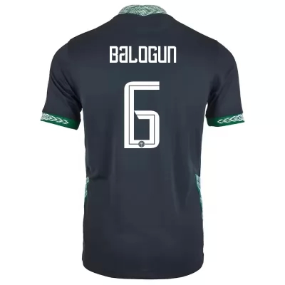 Miesten Nigerian jalkapallomaajoukkue Leon Balogun #6 Vieraspaita Musta 2021 Lyhythihainen Paita