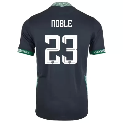 Naisten Nigerian Jalkapallomaajoukkue John Noble #23 Vieraspaita Musta 2021 Lyhythihainen Paita