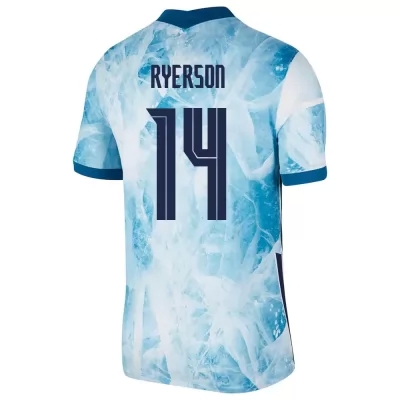 Lapset Norjan Jalkapallomaajoukkue Julian Ryerson #14 Vieraspaita Vaaleansininen 2021 Lyhythihainen Paita