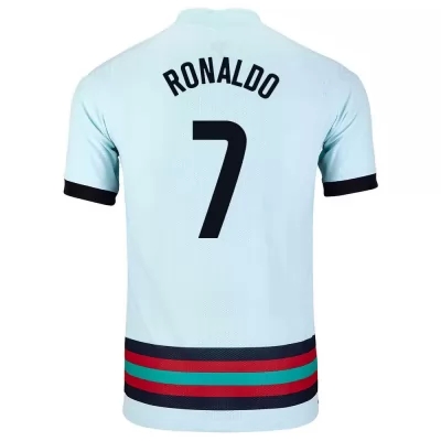 Naisten Portugalin jalkapallomaajoukkue Cristiano Ronaldo #7 Vieraspaita Vaaleansininen 2021 Lyhythihainen Paita