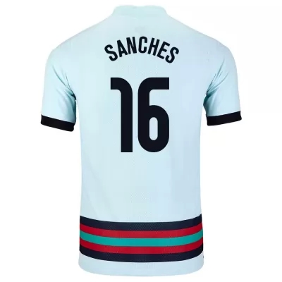 Miesten Portugalin jalkapallomaajoukkue Renato Sanches #16 Vieraspaita Vaaleansininen 2021 Lyhythihainen Paita