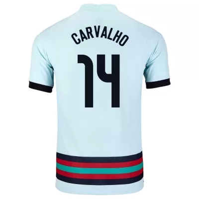 Lapset Portugalin jalkapallomaajoukkue William Carvalho #14 Vieraspaita Vaaleansininen 2021 Lyhythihainen Paita