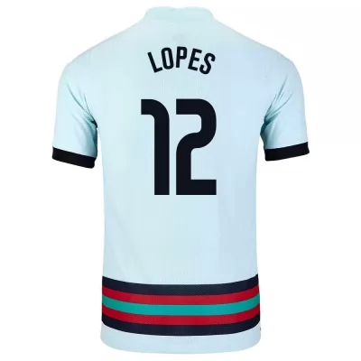 Miesten Portugalin jalkapallomaajoukkue Anthony Lopes #12 Vieraspaita Vaaleansininen 2021 Lyhythihainen Paita