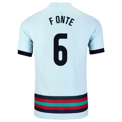 Lapset Portugalin jalkapallomaajoukkue Jose Fonte #6 Vieraspaita Vaaleansininen 2021 Lyhythihainen Paita
