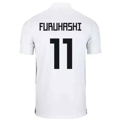 Miesten Japanin jalkapallomaajoukkue Kyogo Furuhashi #11 Vieraspaita Valkoinen 2021 Lyhythihainen Paita