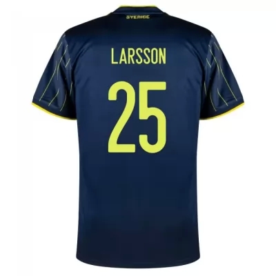 Lapset Ruotsin Jalkapallomaajoukkue Jordan Larsson #25 Vieraspaita Tummansininen 2021 Lyhythihainen Paita