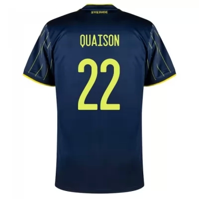 Lapset Ruotsin Jalkapallomaajoukkue Robin Quaison #22 Vieraspaita Tummansininen 2021 Lyhythihainen Paita