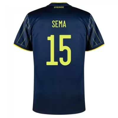 Lapset Ruotsin Jalkapallomaajoukkue Ken Sema #15 Vieraspaita Tummansininen 2021 Lyhythihainen Paita