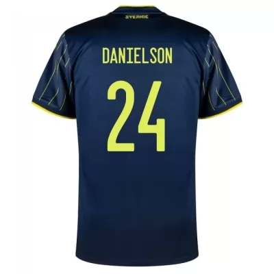 Naisten Ruotsin Jalkapallomaajoukkue Marcus Danielson #24 Vieraspaita Tummansininen 2021 Lyhythihainen Paita