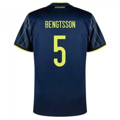Miesten Ruotsin Jalkapallomaajoukkue Pierre Bengtsson #5 Vieraspaita Tummansininen 2021 Lyhythihainen Paita