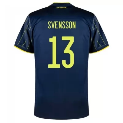Naisten Ruotsin Jalkapallomaajoukkue Gustav Svensson #13 Vieraspaita Tummansininen 2021 Lyhythihainen Paita
