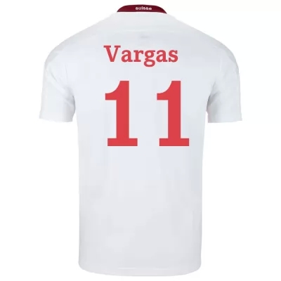 Miesten Sveitsin Jalkapallomaajoukkue Ruben Vargas #11 Vieraspaita Valkoinen 2021 Lyhythihainen Paita