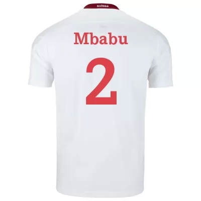 Miesten Sveitsin Jalkapallomaajoukkue Kevin Mbabu #2 Vieraspaita Valkoinen 2021 Lyhythihainen Paita
