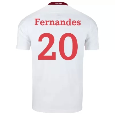 Miesten Sveitsin Jalkapallomaajoukkue Edimilson Fernandes #20 Vieraspaita Valkoinen 2021 Lyhythihainen Paita