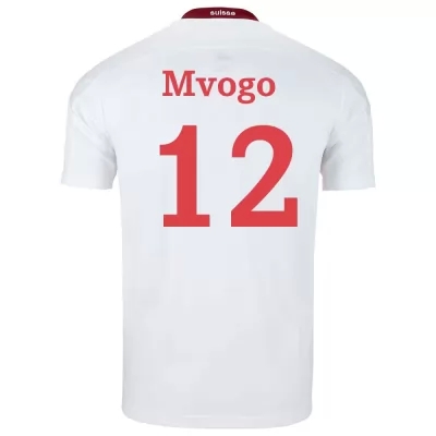 Naisten Sveitsin Jalkapallomaajoukkue Yvon Mvogo #12 Vieraspaita Valkoinen 2021 Lyhythihainen Paita