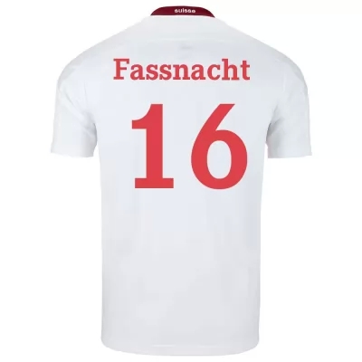 Lapset Sveitsin Jalkapallomaajoukkue Christian Fassnacht #16 Vieraspaita Valkoinen 2021 Lyhythihainen Paita