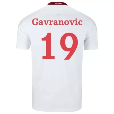 Miesten Sveitsin Jalkapallomaajoukkue Mario Gavranovic #19 Vieraspaita Valkoinen 2021 Lyhythihainen Paita