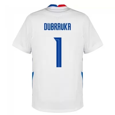 Miesten Slovakian Jalkapallomaajoukkue Martin Dubravka #1 Vieraspaita Valkoinen 2021 Lyhythihainen Paita