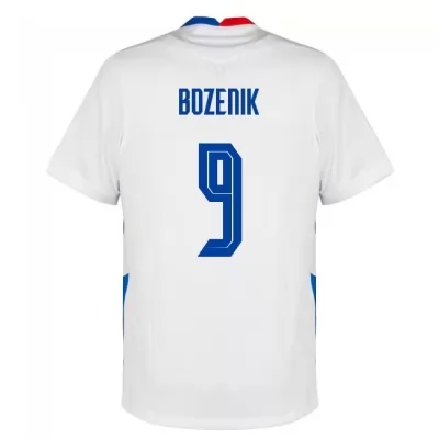Naisten Slovakian Jalkapallomaajoukkue Robert Bozenik #9 Vieraspaita Valkoinen 2021 Lyhythihainen Paita