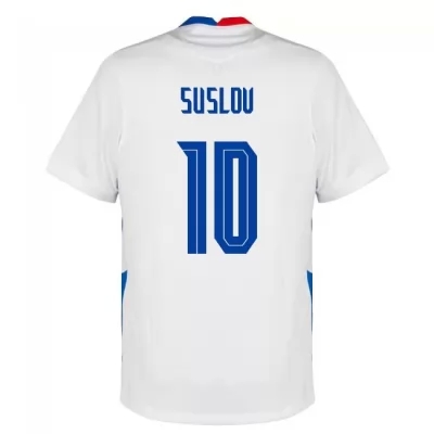 Lapset Slovakian Jalkapallomaajoukkue Tomas Suslov #10 Vieraspaita Valkoinen 2021 Lyhythihainen Paita