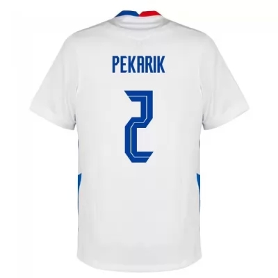 Miesten Slovakian Jalkapallomaajoukkue Peter Pekarik #2 Vieraspaita Valkoinen 2021 Lyhythihainen Paita