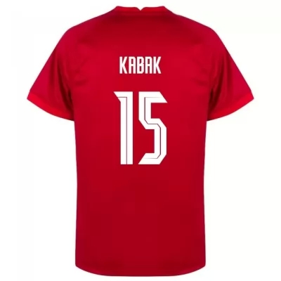 Miesten Turkin Jalkapallomaajoukkue Ozan Kabak #15 Vieraspaita Punainen 2021 Lyhythihainen Paita