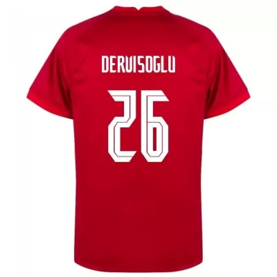 Naisten Turkin jalkapallomaajoukkue Halil Dervisoglu #26 Vieraspaita Punainen 2021 Lyhythihainen Paita