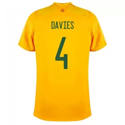 Lapset Walesin Jalkapallomaajoukkue Ben Davies #4 Vieraspaita Keltainen 2021 Lyhythihainen Paita
