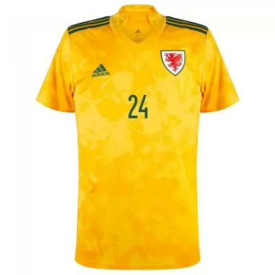 Naisten Walesin Jalkapallomaajoukkue Ben Cabango #24 Vieraspaita Keltainen 2021 Lyhythihainen Paita