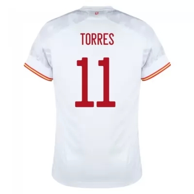 Miesten Espanjan jalkapallomaajoukkue Ferran Torres #11 Vieraspaita Valkoinen 2021 Lyhythihainen Paita