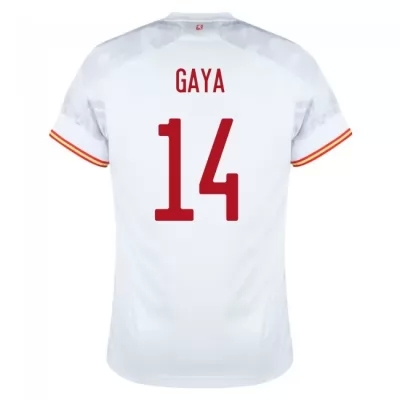 Lapset Espanjan jalkapallomaajoukkue Jose Gaya #14 Vieraspaita Valkoinen 2021 Lyhythihainen Paita