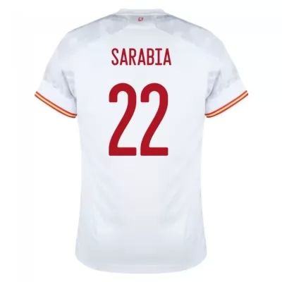 Miesten Espanjan Jalkapallomaajoukkue Pablo Sarabia #22 Vieraspaita Valkoinen 2021 Lyhythihainen Paita