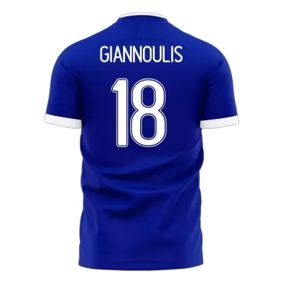 Naisten Kreikan Jalkapallomaajoukkue Dimitrios Giannoulis #18 Vieraspaita Sininen 2021 Lyhythihainen Paita