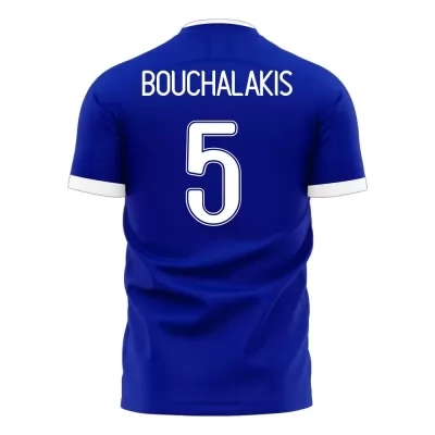 Lapset Kreikan Jalkapallomaajoukkue Andreas Bouchalakis #5 Vieraspaita Sininen 2021 Lyhythihainen Paita