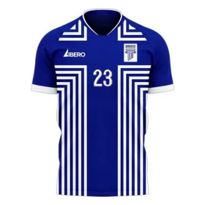 Naisten Kreikan jalkapallomaajoukkue Manolis Siopis #23 Vieraspaita Sininen 2021 Lyhythihainen Paita