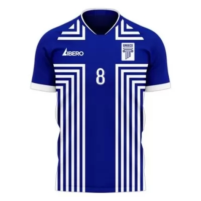 Naisten Kreikan Jalkapallomaajoukkue Zeca #8 Vieraspaita Sininen 2021 Lyhythihainen Paita