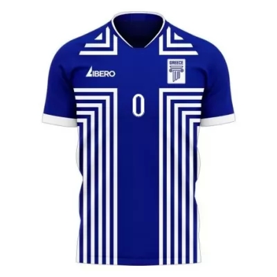 Miesten Kreikan Jalkapallomaajoukkue Anastasios Douvikas #0 Vieraspaita Sininen 2021 Lyhythihainen Paita