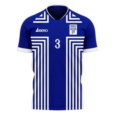 Naisten Kreikan Jalkapallomaajoukkue Georgios Tzavellas #3 Vieraspaita Sininen 2021 Lyhythihainen Paita