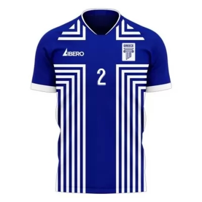 Naisten Kreikan Jalkapallomaajoukkue Michalis Bakakis #2 Vieraspaita Sininen 2021 Lyhythihainen Paita