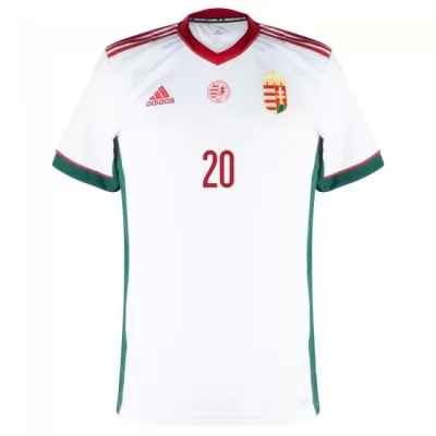 Naisten Unkarin Jalkapallomaajoukkue Roland Sallai #20 Vieraspaita Valkoinen 2021 Lyhythihainen Paita